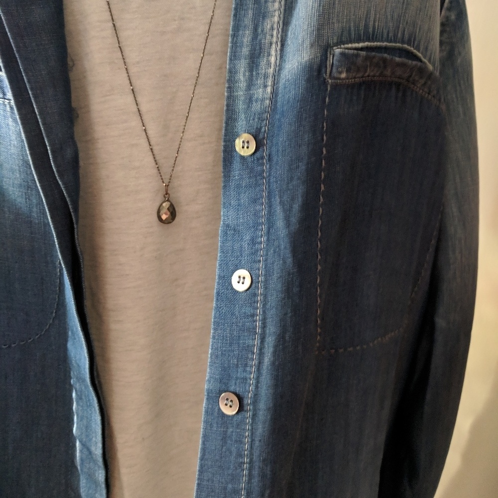 Super Soft Denim Top! Super Cute! View 3